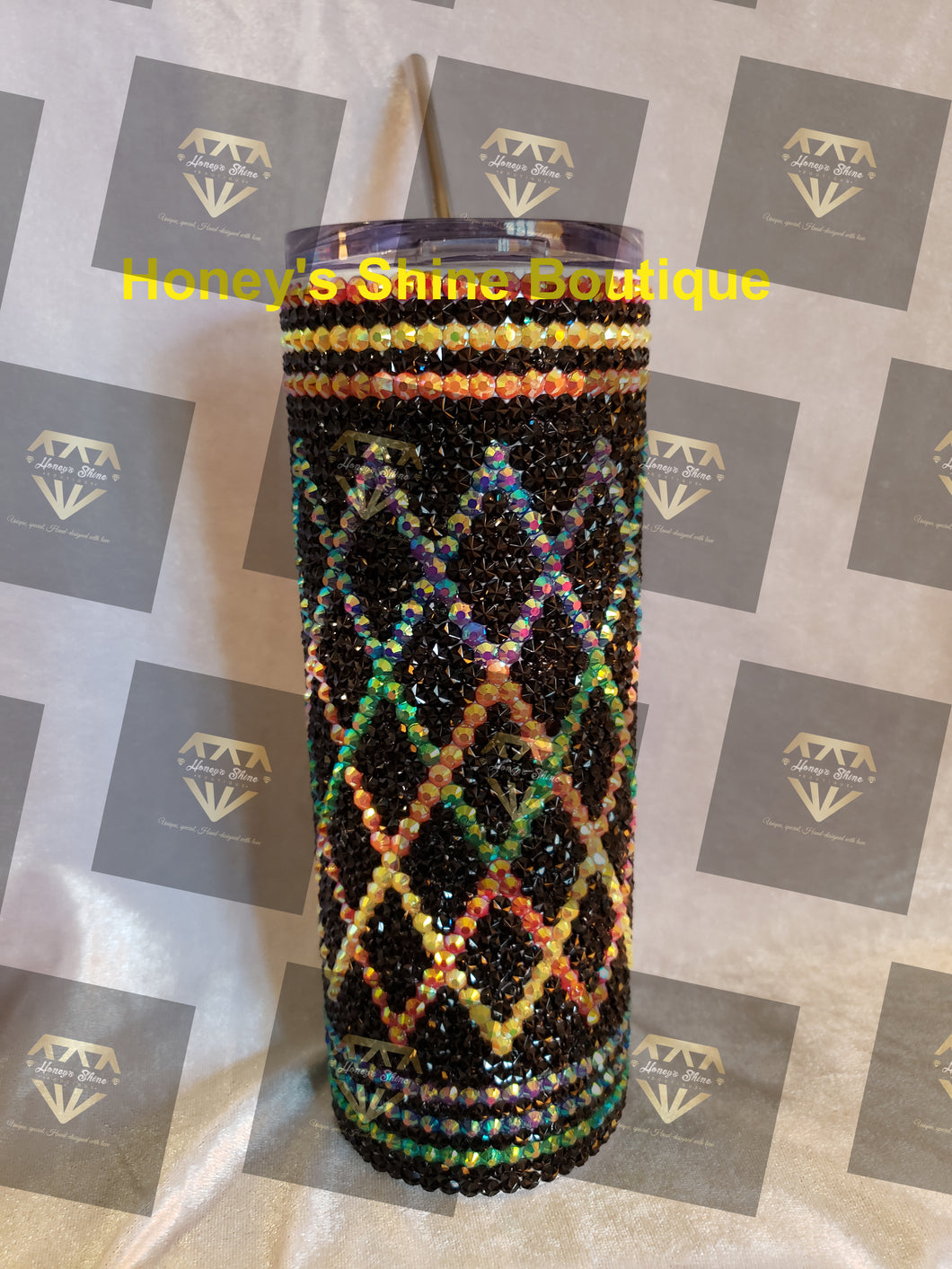 DIAMONDS & RAINBOWS 20oz RHINESTONE EMBELLISHED TUMBLER