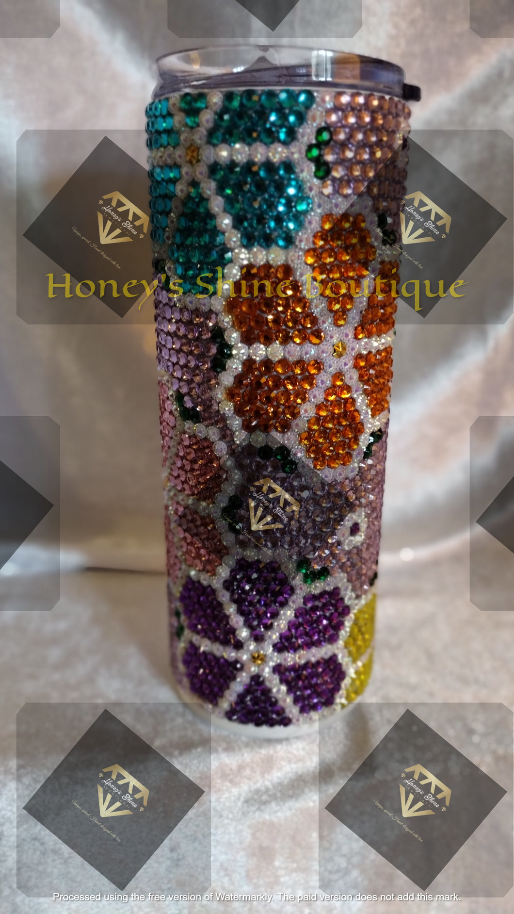 FLOWER POWER 20oz RHINESTONE EMBELLISHED TUMBLER