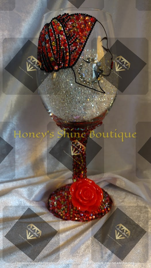 IMANI 20oz LIMITED EDITION RHINESTONE EMBELLISHED SPECIALTY WINE GLASS