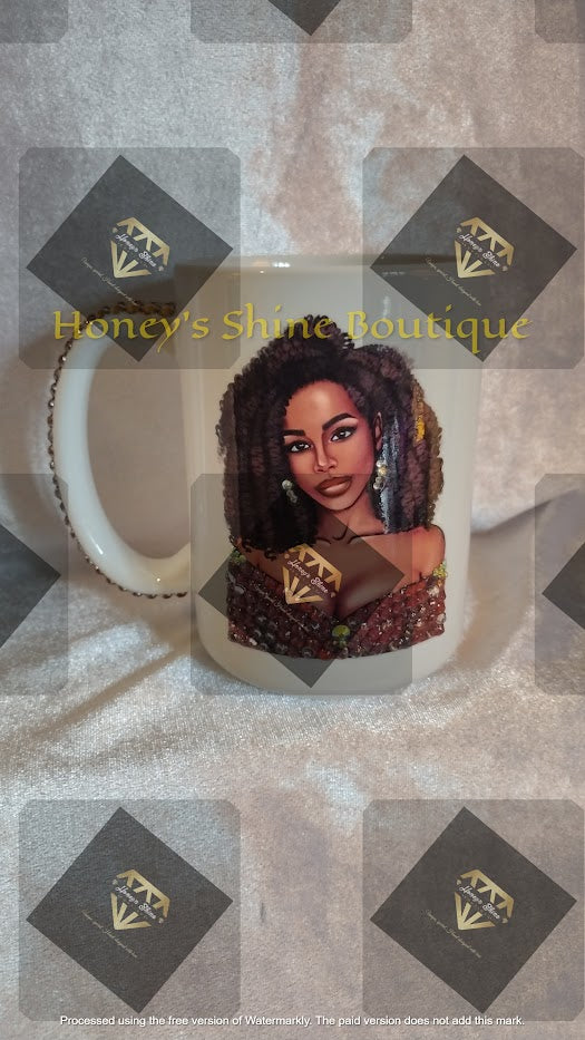 KENDRA 15oz Rhinestone Embellished Specialty Mug