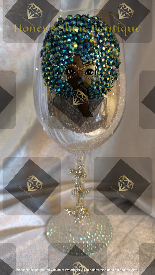 STACEE 20oz LIMITED EDITION RHINESTONE EMBELLISHED SPECIALTY WINE GLASS