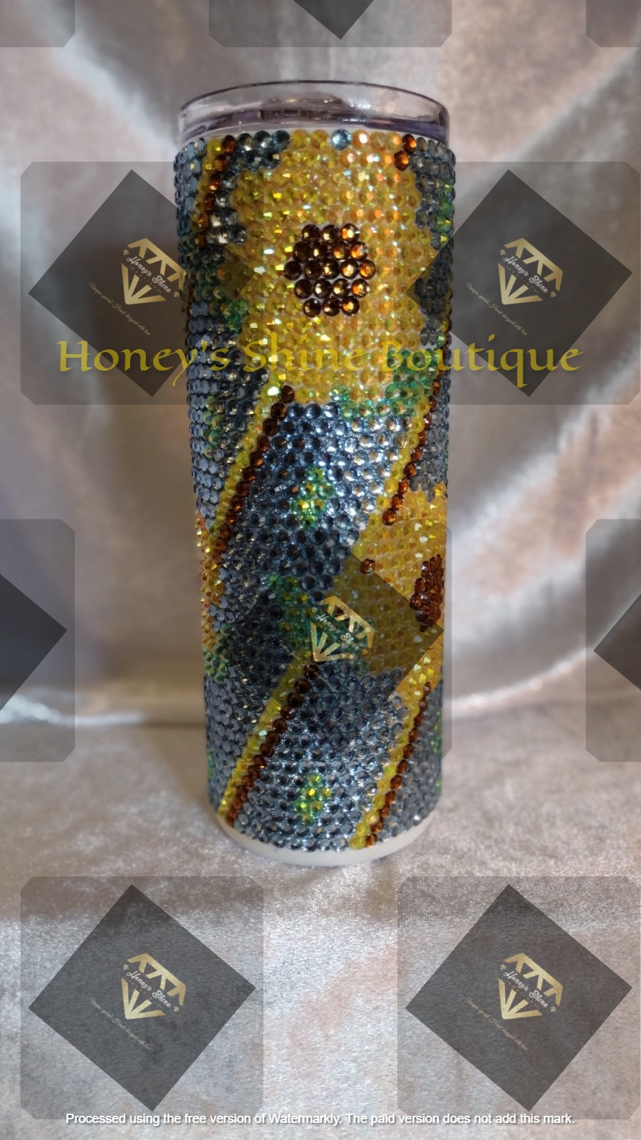 SUNFLOWER 20oz RHINESTONE EMBELLISHED TUMBLER