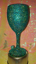 Load and play video in Gallery viewer, AQUA BREEZE 10oz Rhinestone Embellished Covered Wine Glass
