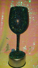 Load and play video in Gallery viewer, BLACK DIAMOND 19oz Rhinestone Embellished Covered Wine Glass
